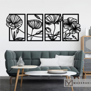 4 cuadros Flores